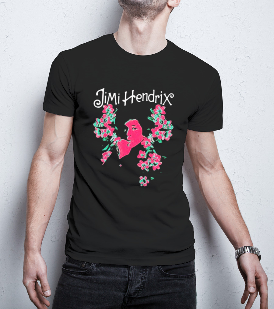 Jimi Hendrix Pink Floral I Am Experienced T-Shirt