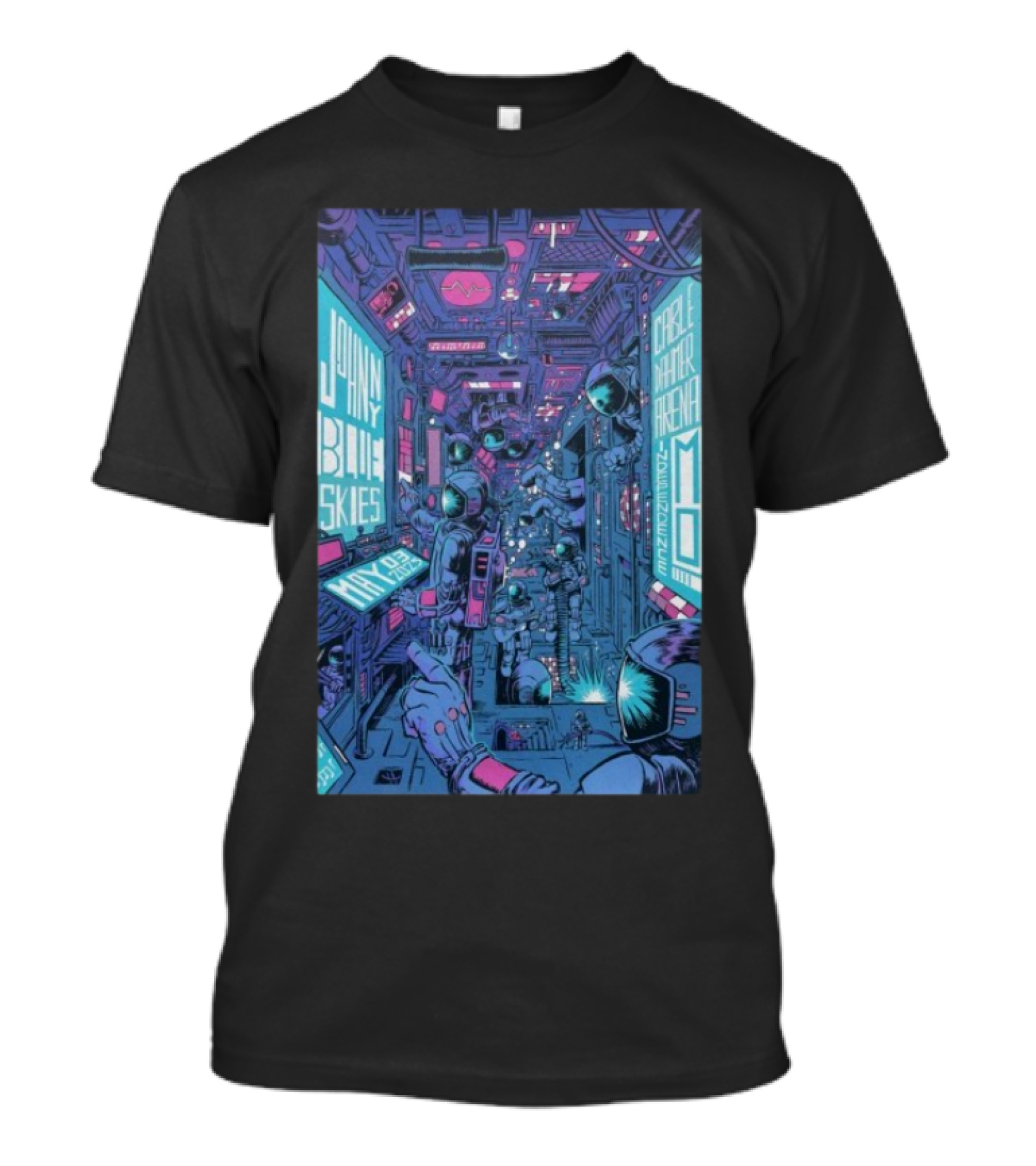 Johnny Blue Skies Cable Dahmer Arena Independence MO May 3 2025 Tour Sci-Fi Astronaut Adventure T-Shirt