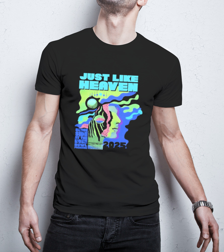 Just Like Heaven Time And Space 2025 Psychedelic Face And Abstract Cosmic Imagery T-Shirt