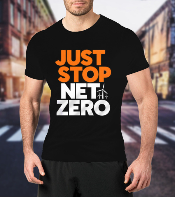 Just Stop Net Zero Wind Turbine Icon T-Shirt
