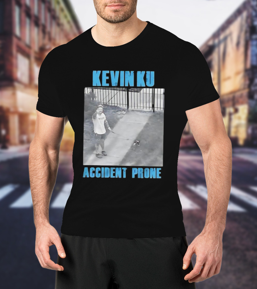 Accident Prone Kevin Ku Pointing With Dog On Leash T-Shirt