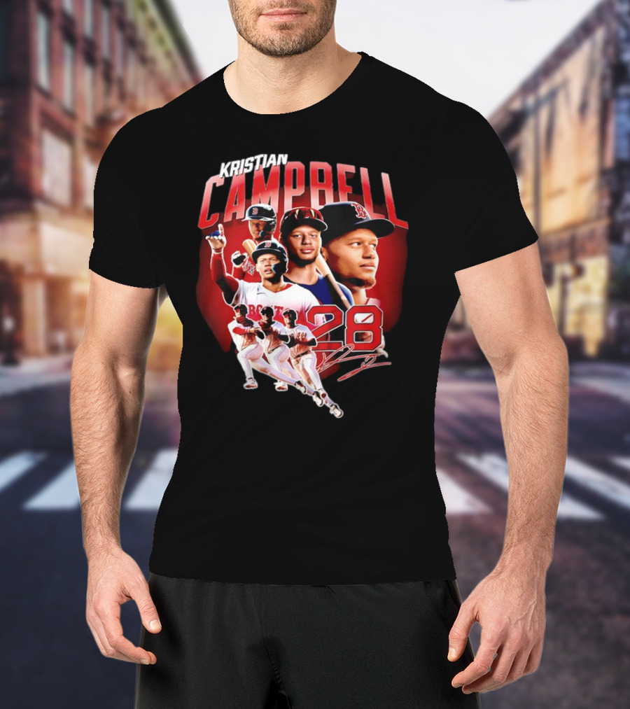 Kristian Campbell Baseball Red Sox Number 28 T-Shirt
