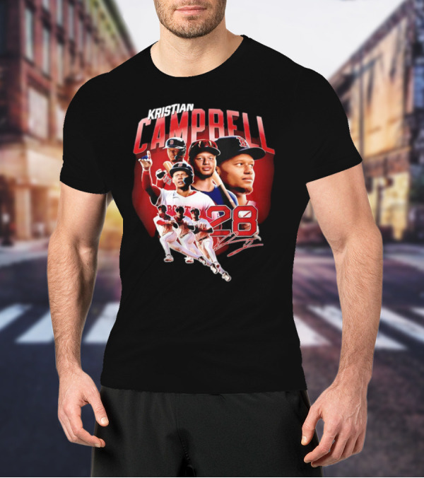 Kristian Campbell Baseball Red Sox Number 28 T-Shirt