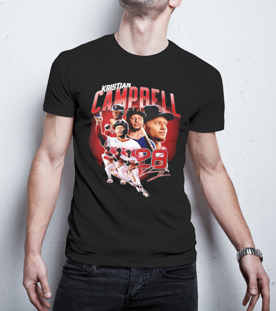 Kristian Campbell Baseball Red Sox Number 28 T-Shirt