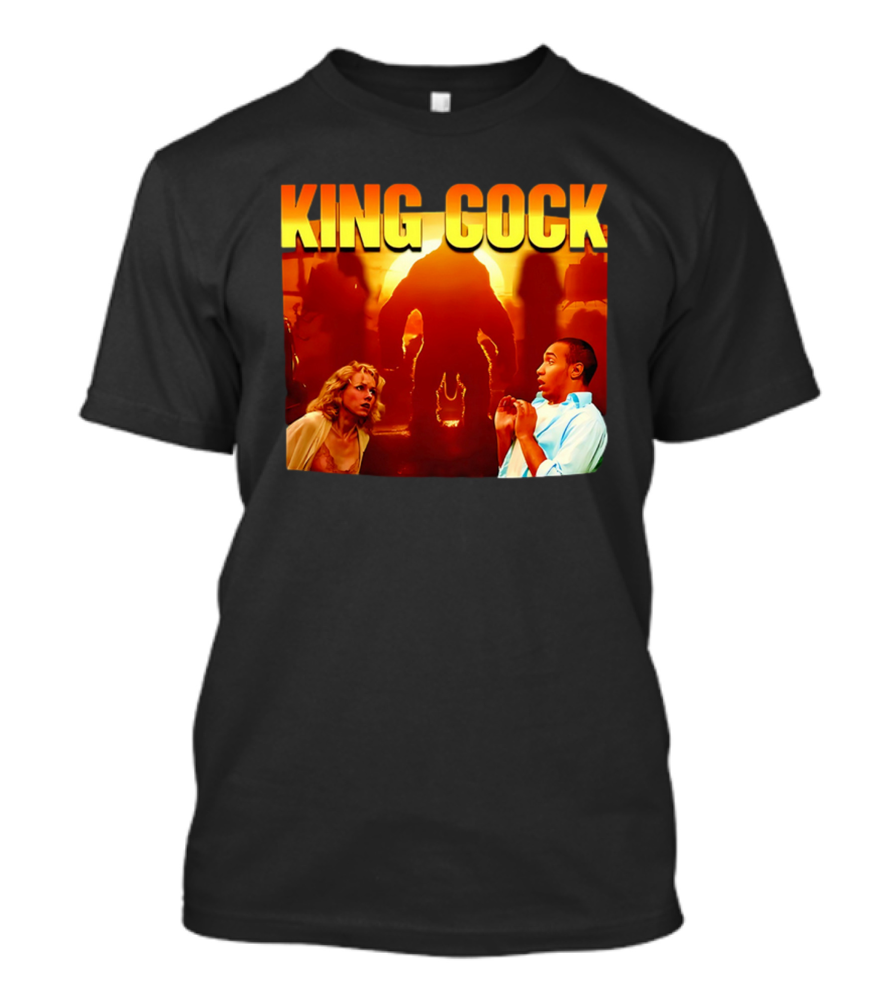 King Cock Movie Tribute Parody With Surprised Characters T-Shirt