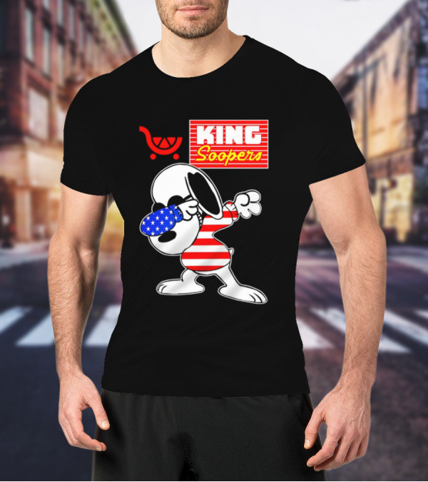 King Soopers Snoopy Dabbing USA Flag Style T-Shirt
