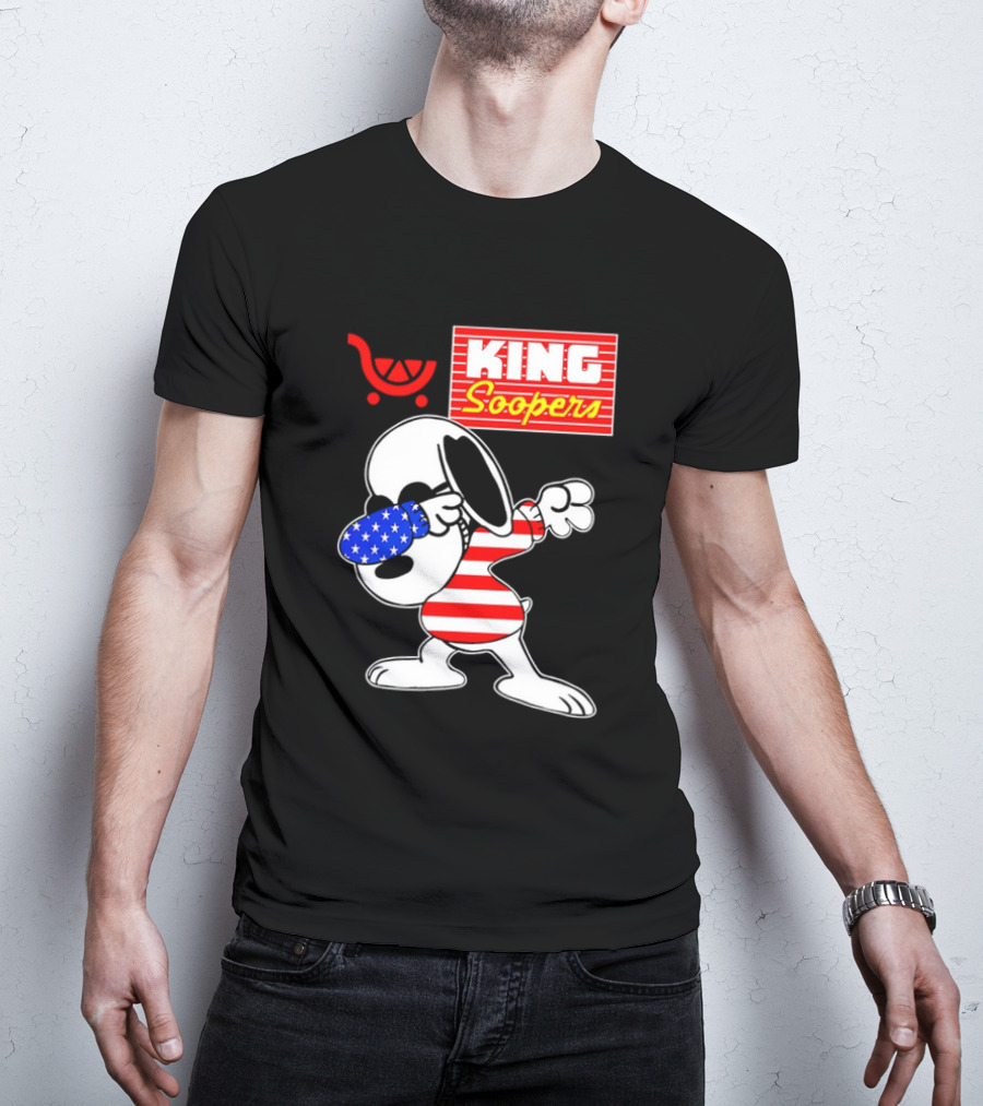 King Soopers Snoopy Dabbing USA Flag Style T-Shirt