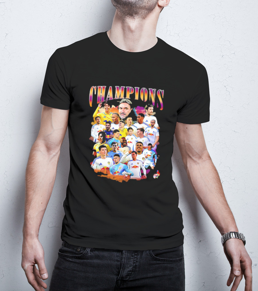 Leeds United FC Champions 2025 Players Montage T-Shirt