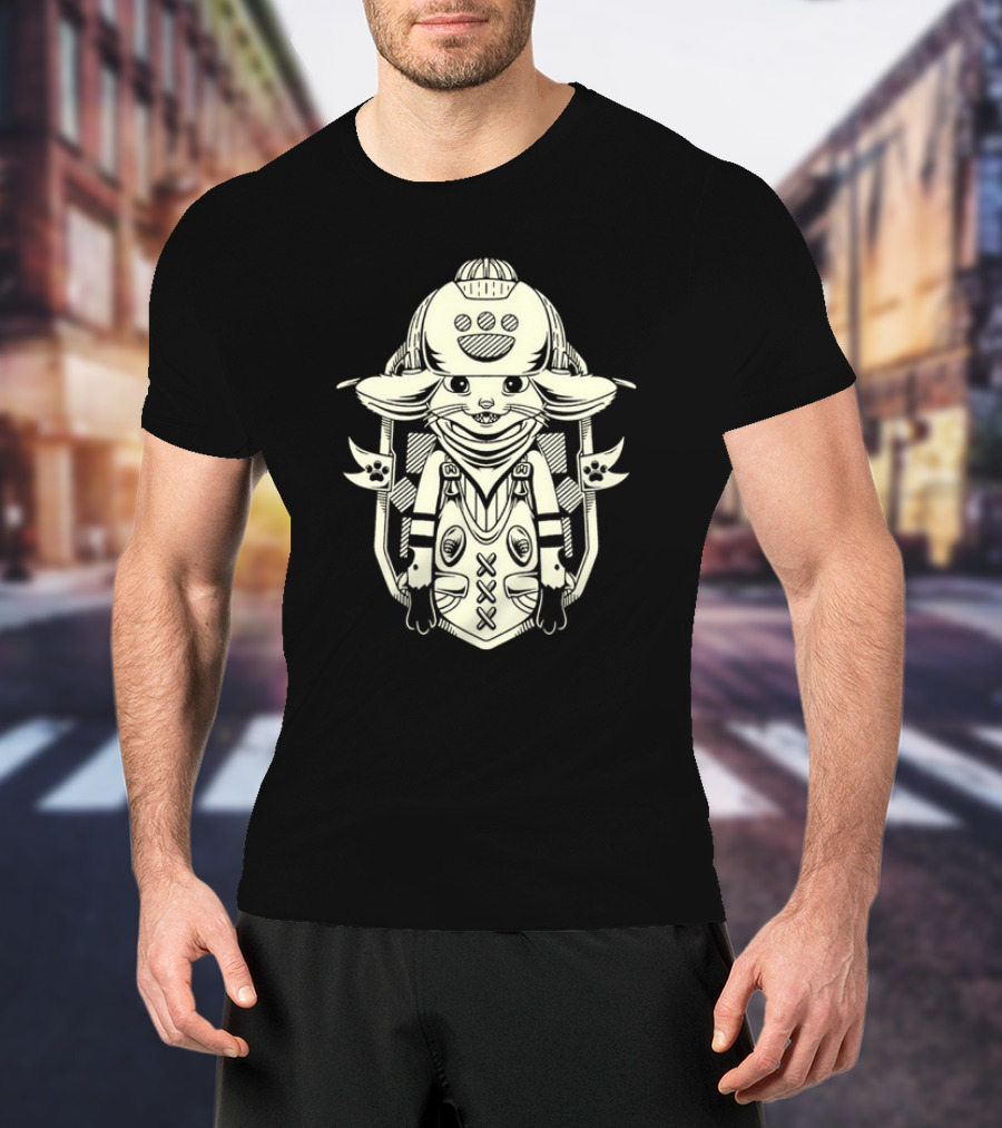 Little Buddy Cartoon Alien Creature In Tribal Style T-Shirt