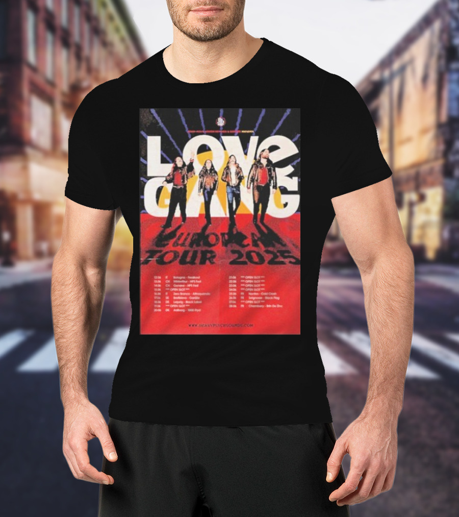 Love Gang European Tour 2025 Dates Heavy Psych Sounds T-Shirt