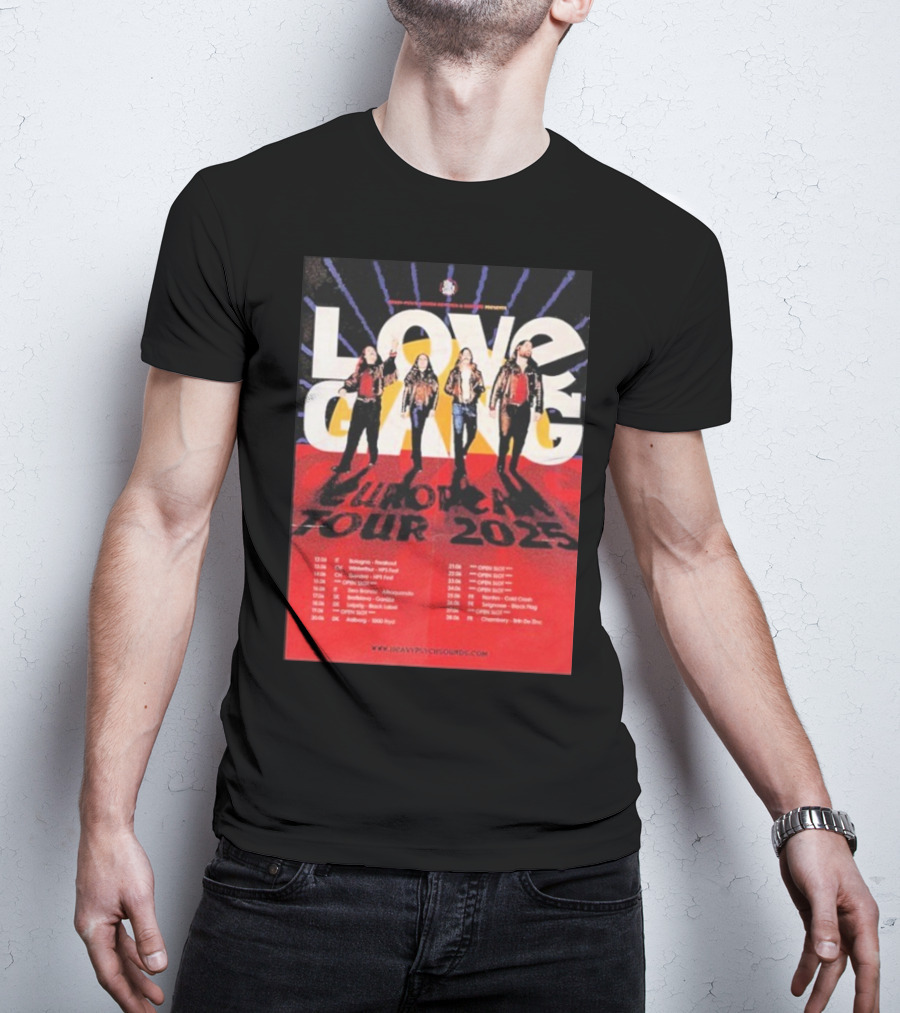 Love Gang European Tour 2025 Dates Heavy Psych Sounds T-Shirt