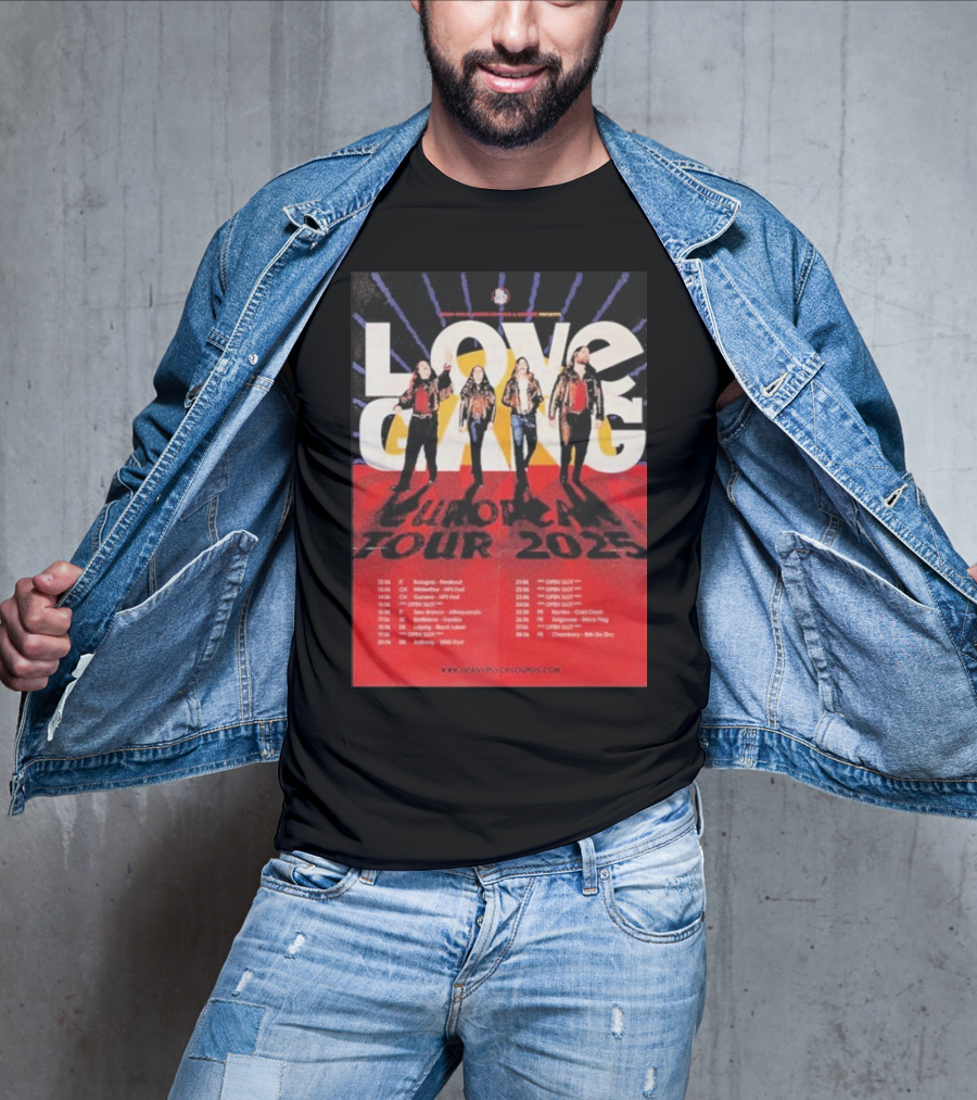 Love Gang European Tour 2025 Dates Heavy Psych Sounds T-Shirt