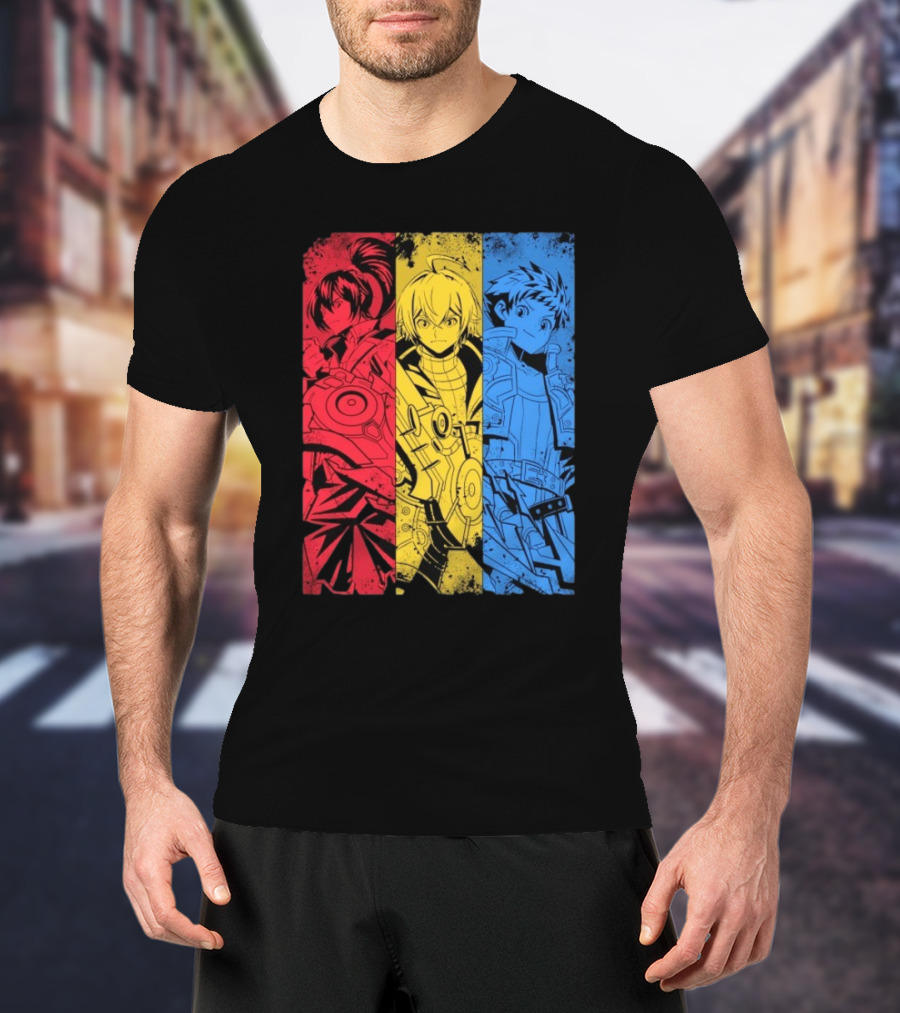 Main Characters Manga Sci-Fi Cybernetics Concept Art T-Shirt