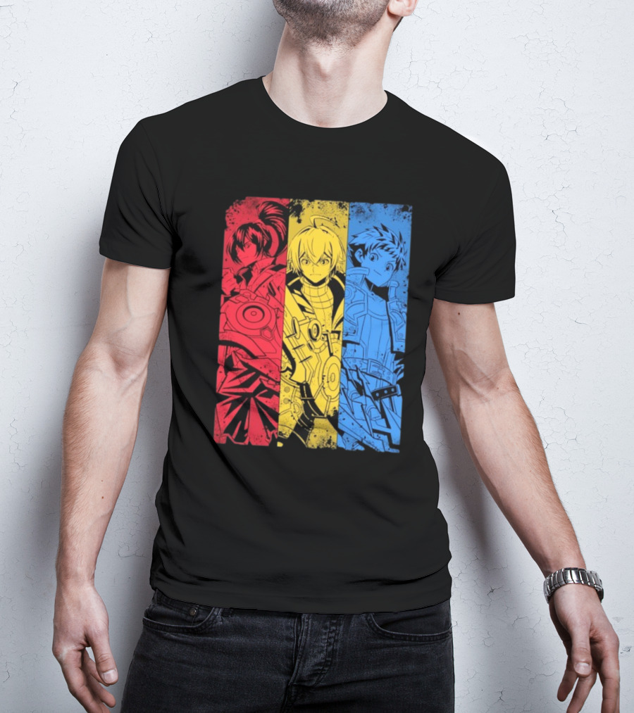 Main Characters Manga Sci-Fi Cybernetics Concept Art T-Shirt