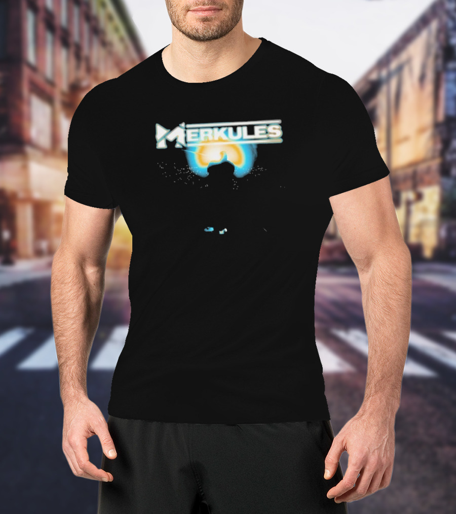 Merkules Into The Light Silhouette Against Sunburst T-Shirt