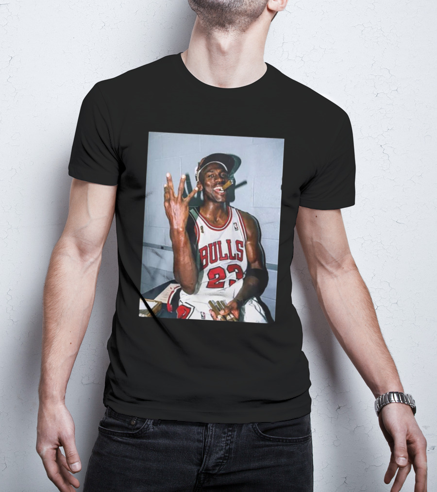 Chicago Bulls 23 Jersey Michael Jordan Cigar Celebration T-Shirt