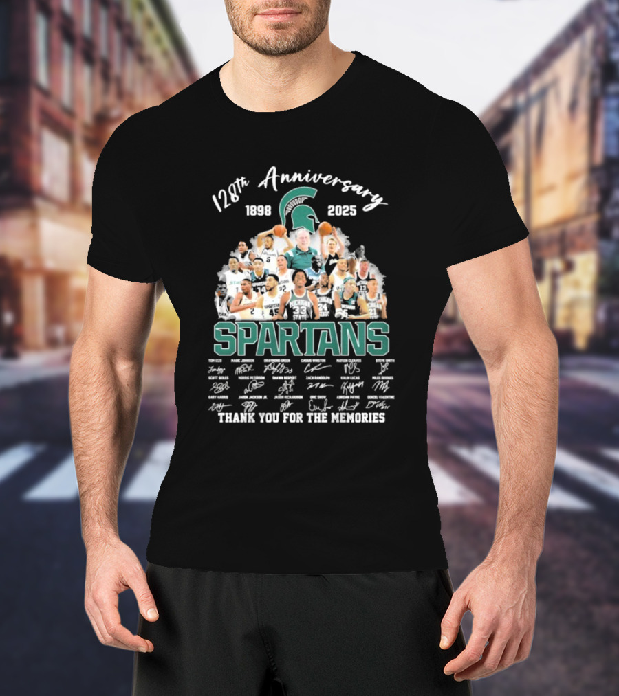 Michigan State Spartans 128th Anniversary 1898-2025 Thank You For The Memories T-Shirt