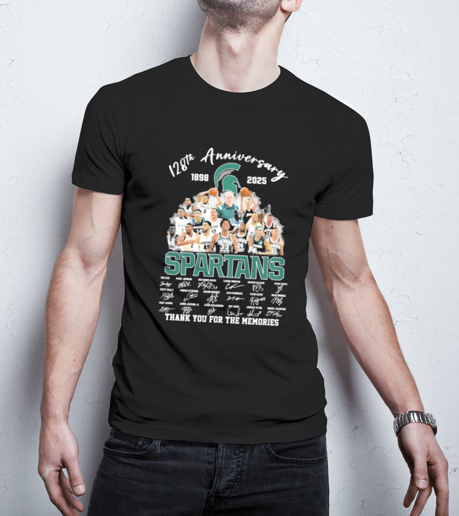 Michigan State Spartans 128th Anniversary 1898-2025 Thank You For The Memories T-Shirt