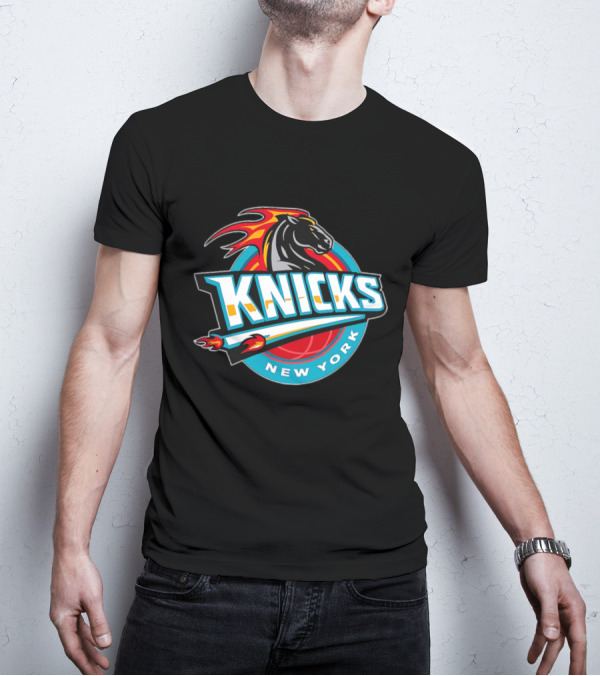 New York Knicks 2025 Horse Emblem With Blue And Red Accents T-Shirt