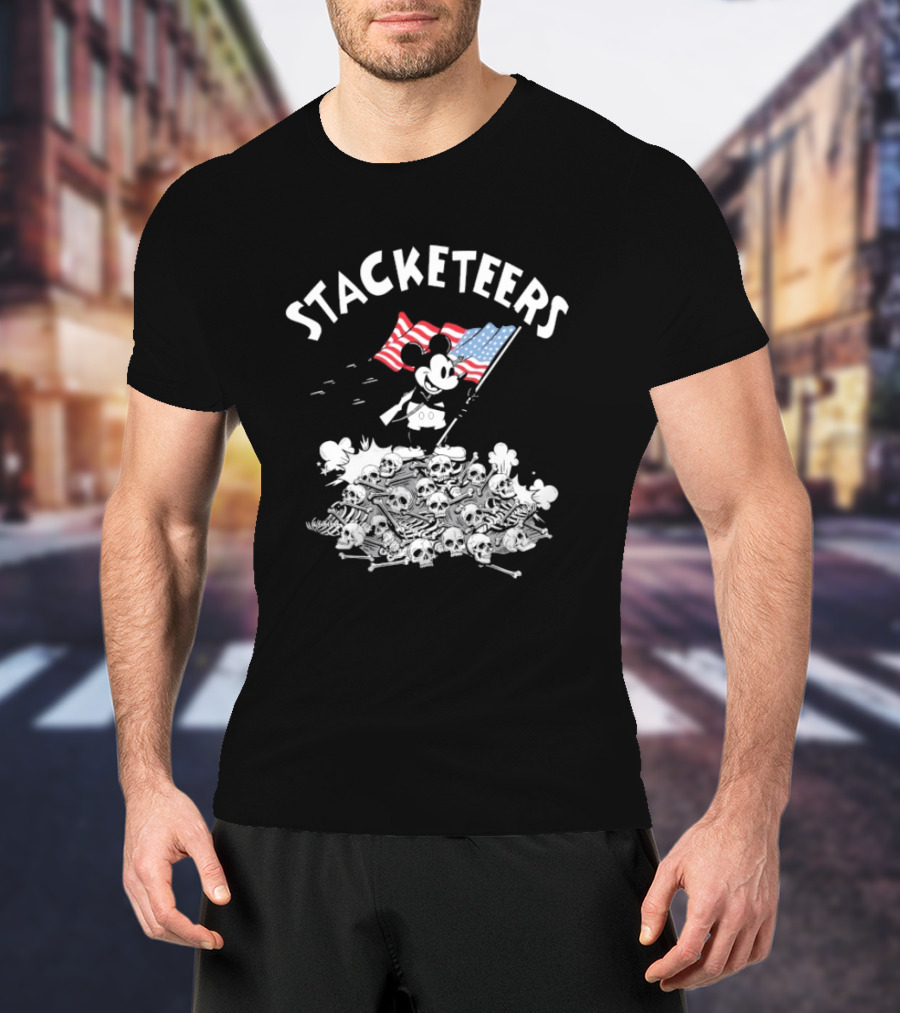 Stacketeers Mickey Mouse American Flag T-Shirt