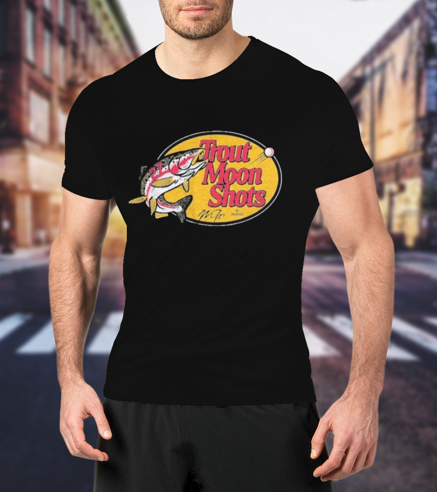 Trout Moon Shots Fish Baseball Los Angeles Angels Mike Trout T-Shirt