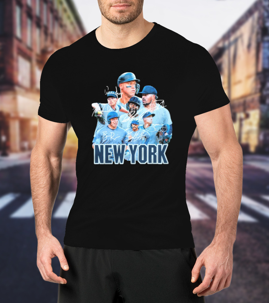 New York Yankees MLB Players Series Signatures Team Portrait T-Shirt