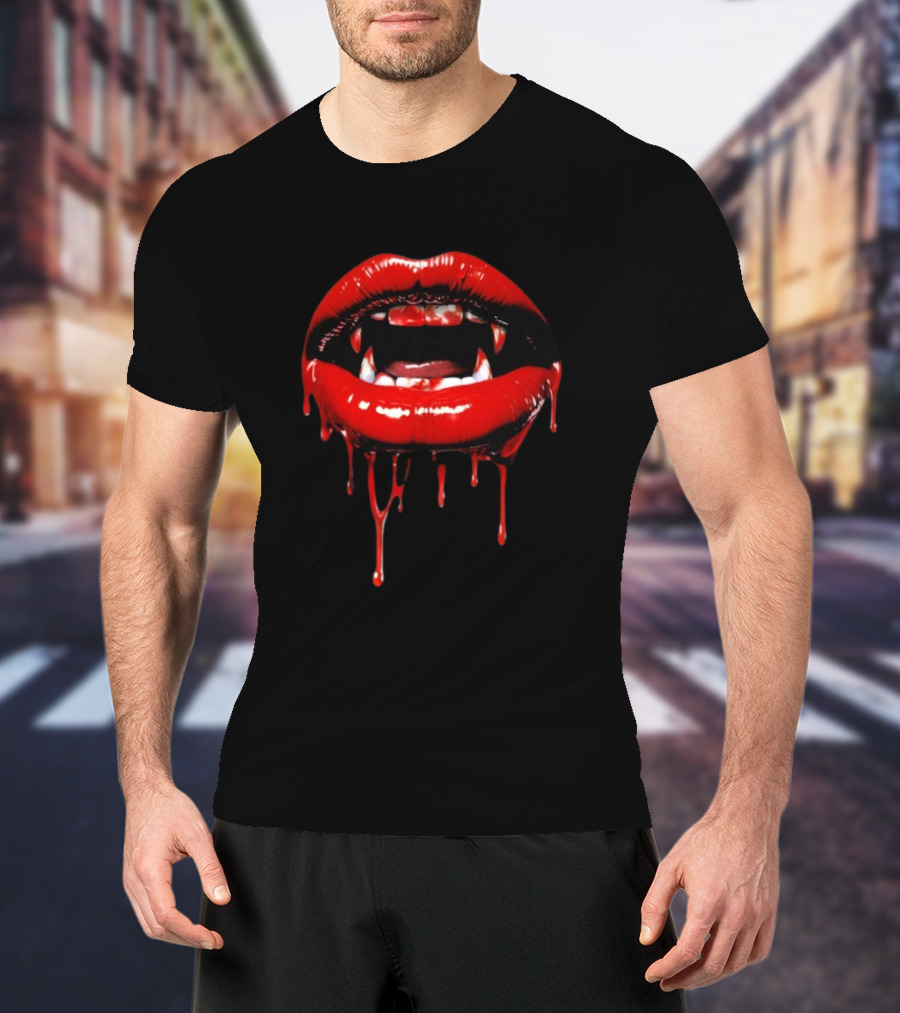 Vampire Lips Dripping Blood Nathan James Edition T-Shirt