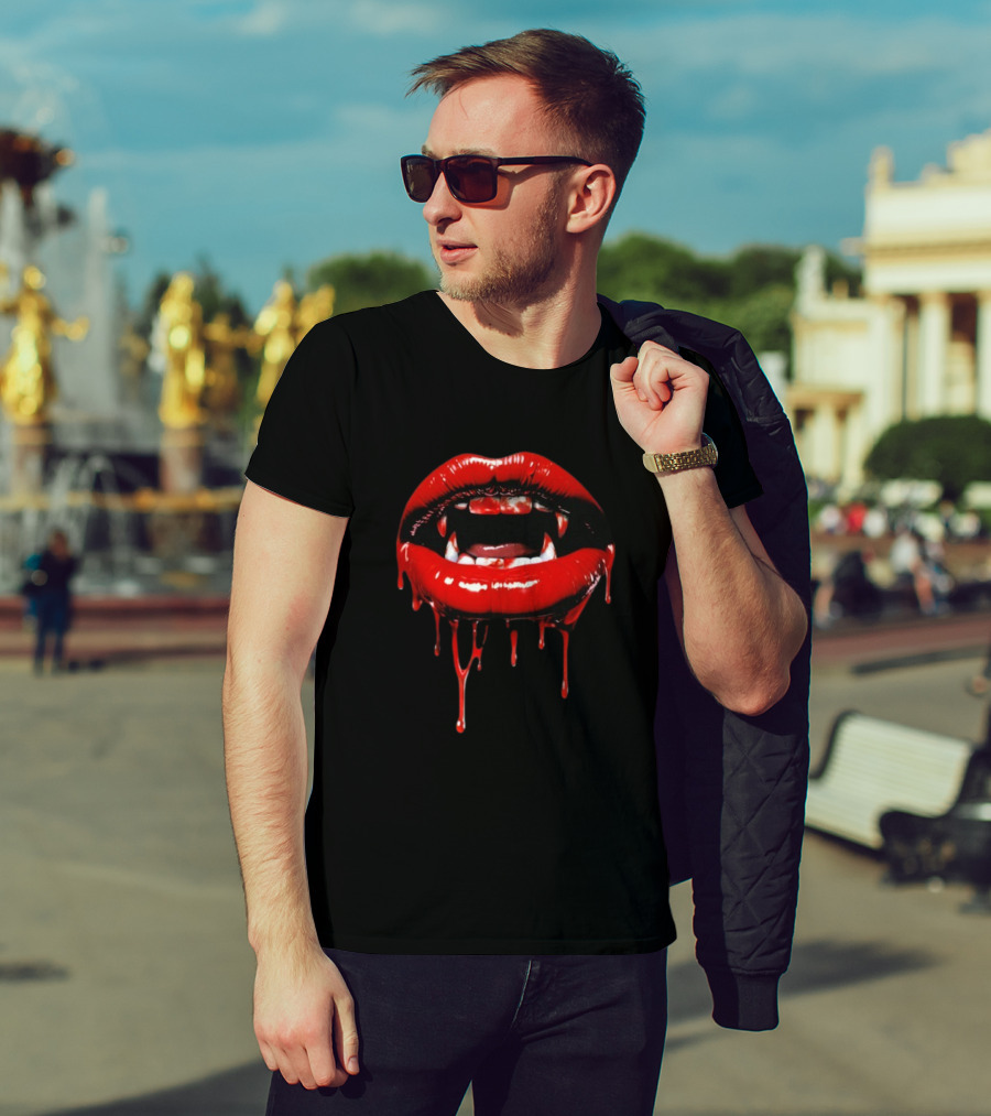 Vampire Lips Dripping Blood Nathan James Edition T-Shirt