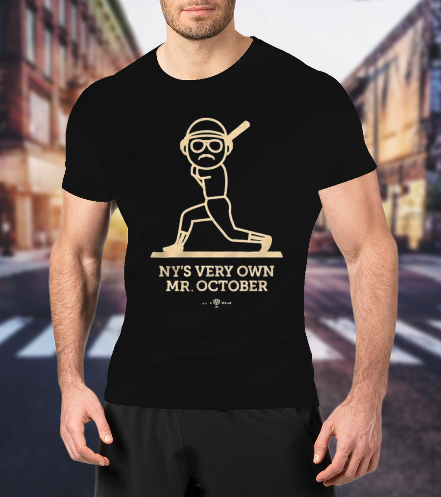 NY’s Very Own Mr. October Baseball Player Batting Retro Style T-Shirt