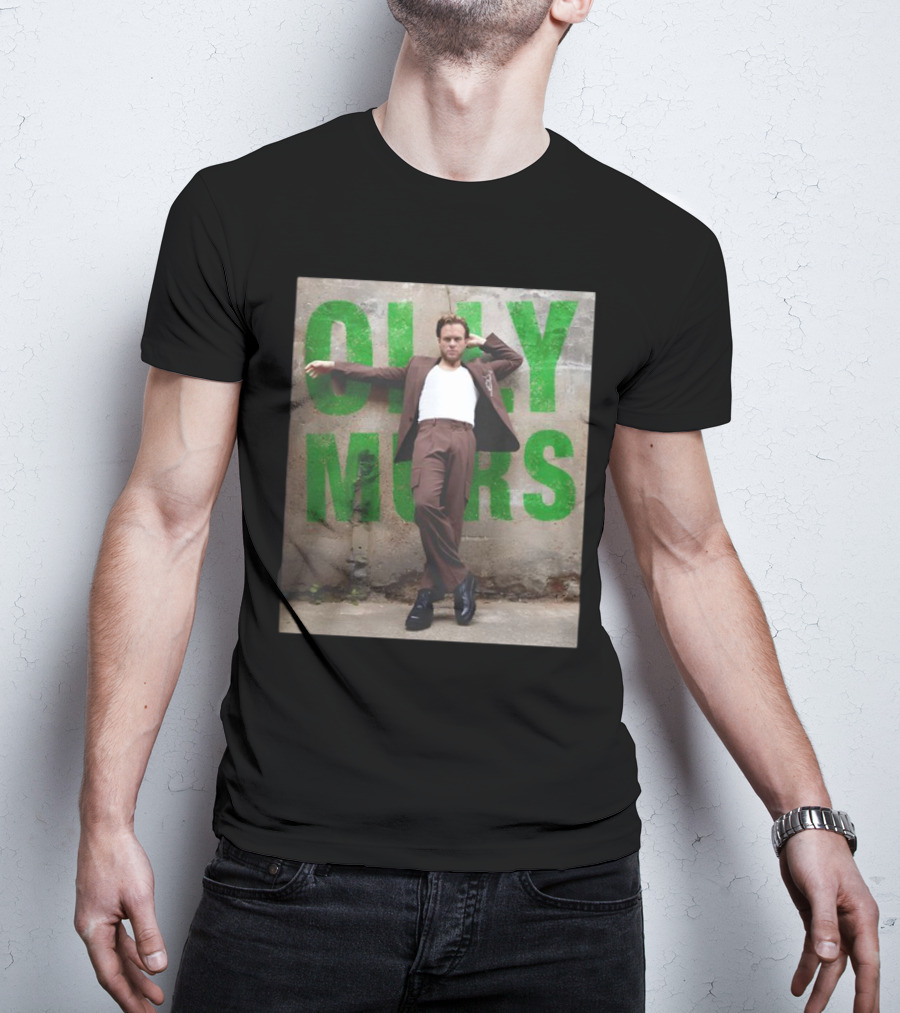 Olly Murs 15 Years Of Hits 2025 Bold Green Wall Fashion Pose T-Shirt