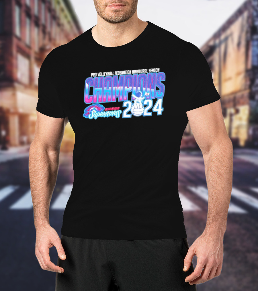 Pro Volleyball Federation Inaugural Season Champions Omaha Supernovas Astronaut 2024 T-Shirt