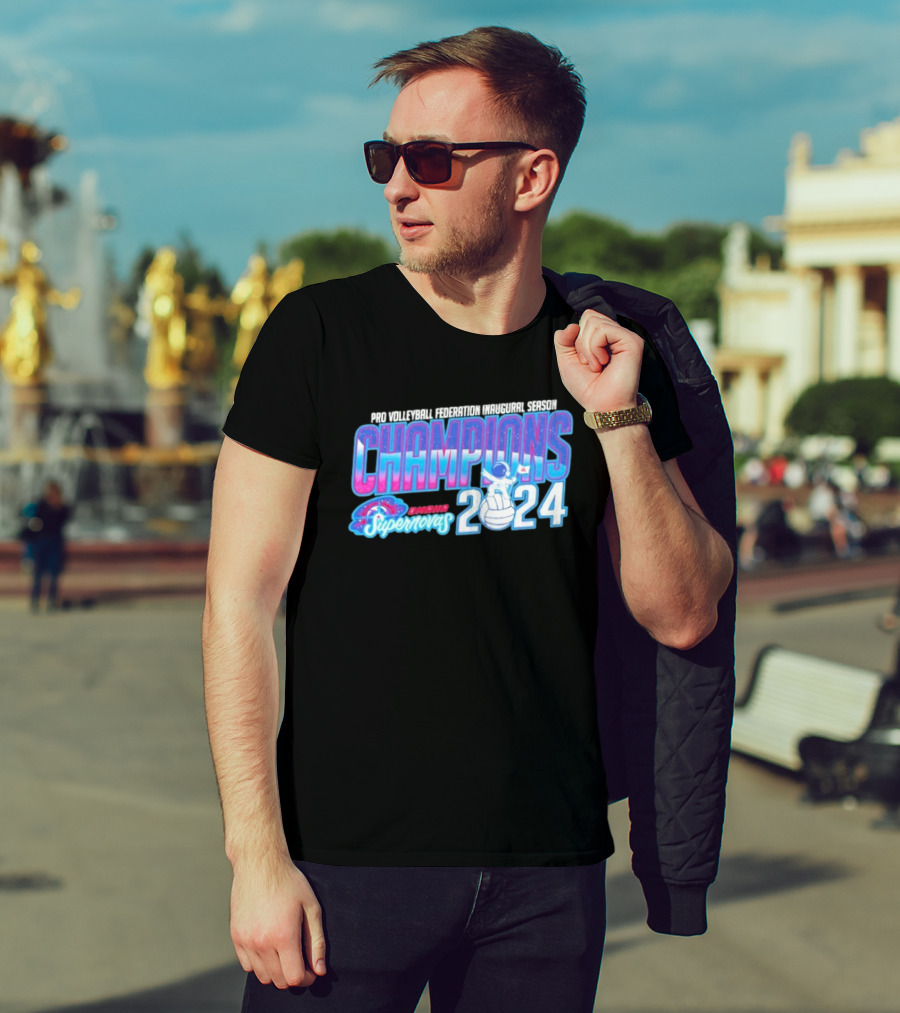 Pro Volleyball Federation Inaugural Season Champions Omaha Supernovas Astronaut 2024 T-Shirt