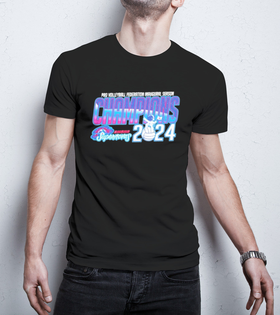 Pro Volleyball Federation Inaugural Season Champions Omaha Supernovas Astronaut 2024 T-Shirt