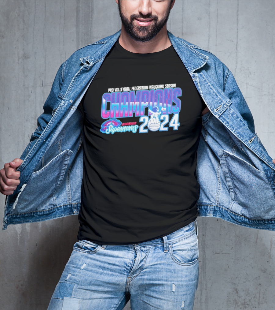 Pro Volleyball Federation Inaugural Season Champions Omaha Supernovas Astronaut 2024 T-Shirt