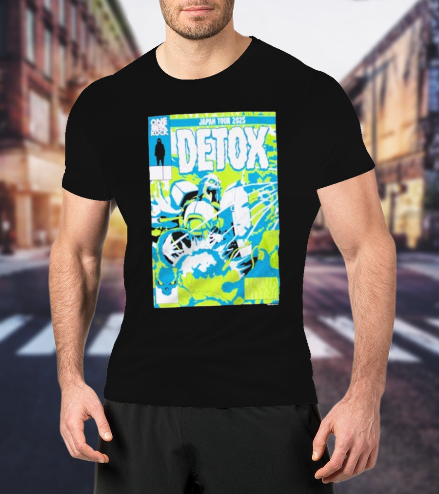 One Ok Rock Detox Japan Tour 2025 プルオーバーパーカー Blue And Green Robot Motif Comic Style T-Shirt