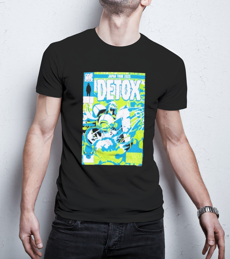 One Ok Rock Detox Japan Tour 2025 プルオーバーパーカー Blue And Green Robot Motif Comic Style T-Shirt