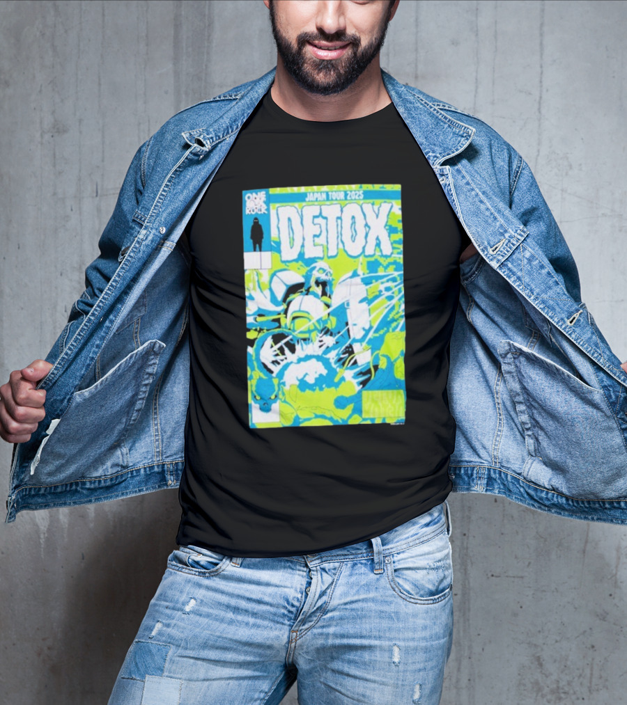 One Ok Rock Detox Japan Tour 2025 プルオーバーパーカー Blue And Green Robot Motif Comic Style T-Shirt
