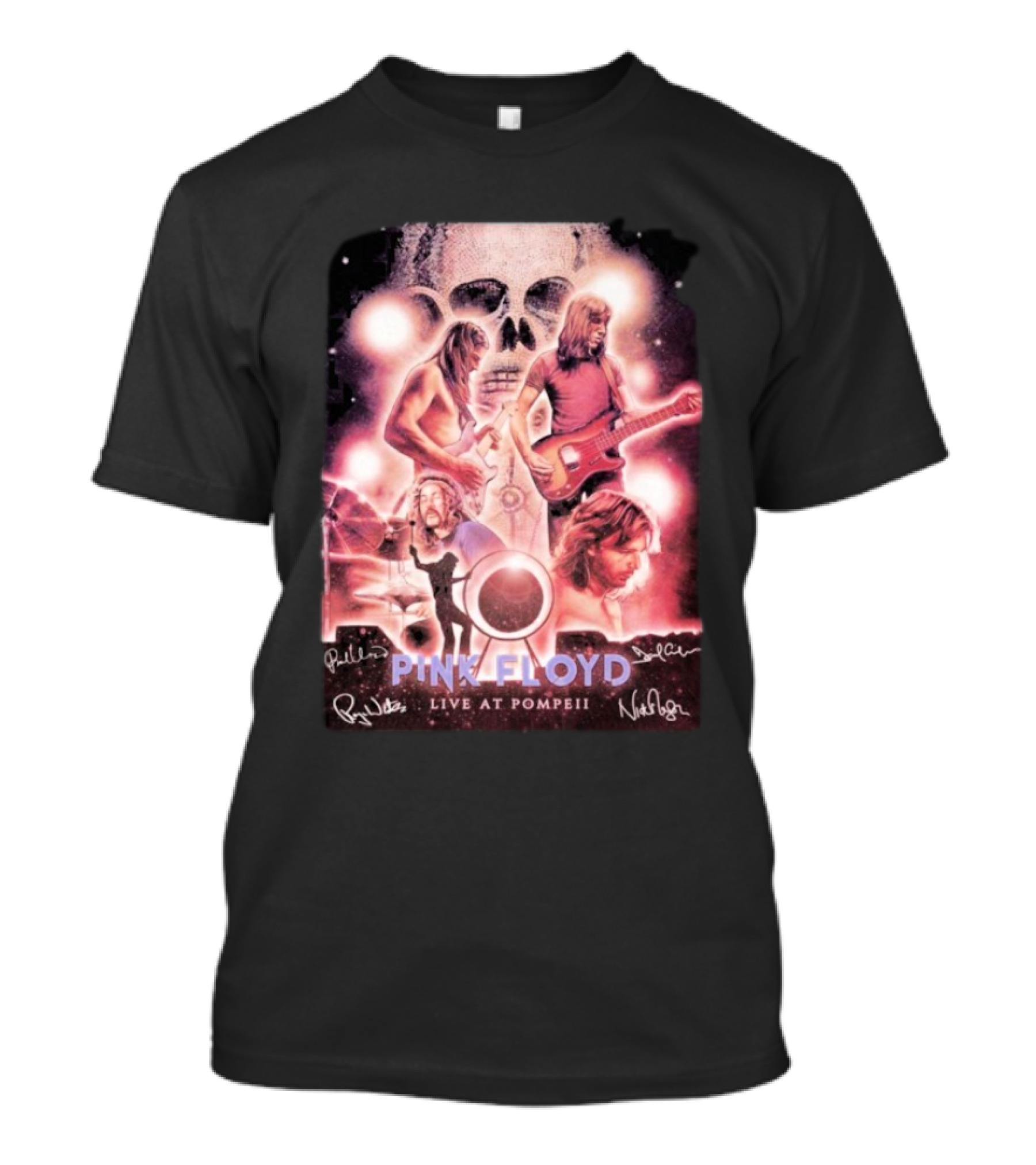 Pink Floyd Live At Pompeii Signatures Skull Guitarist Cosmic 2025 T-Shirt