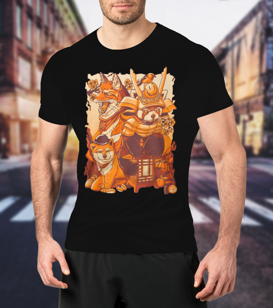 Placeholder Sizer 10th Anniversary Red Panda Samurai Fox Dog T-Shirt