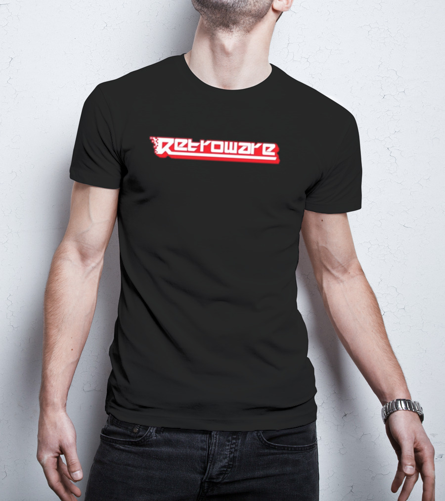 Retroware Pixelated Retro Gaming Style Red Branding T-Shirt