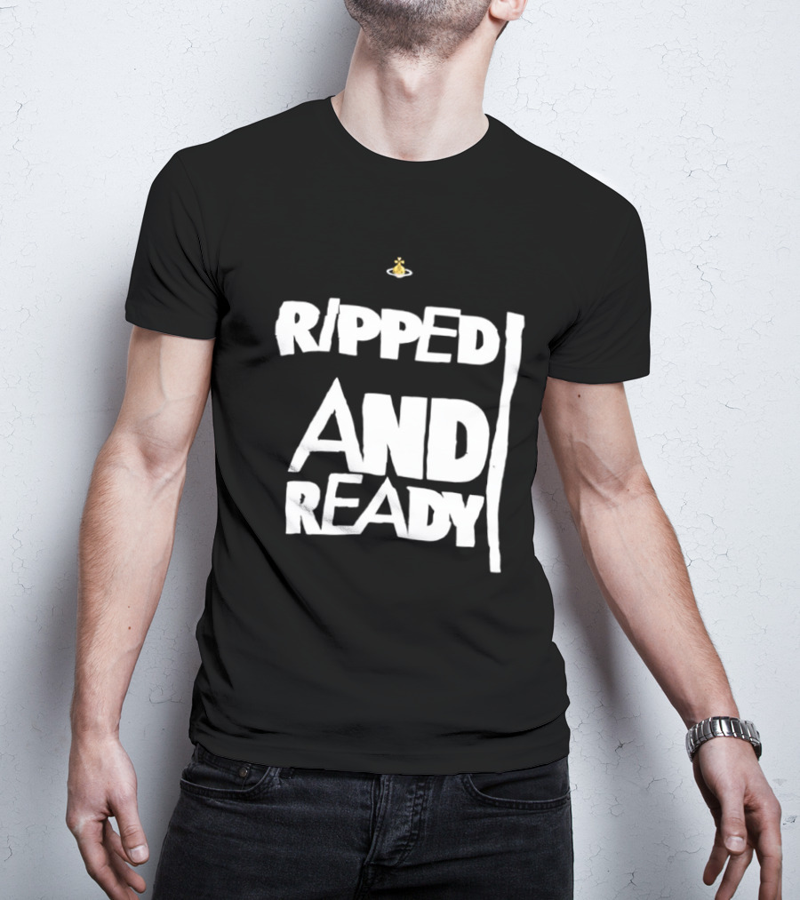 Ripped And Ready Chicken Dumbbell Fitness Motivation T-Shirt