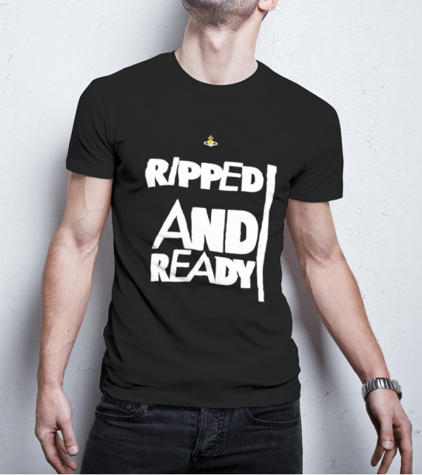 Ripped And Ready Chicken Dumbbell Fitness Motivation T-Shirt