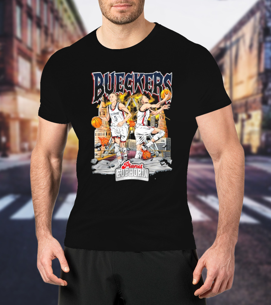 Bueckers Uconn Planet Euphoria Basketball City Scene T-Shirt
