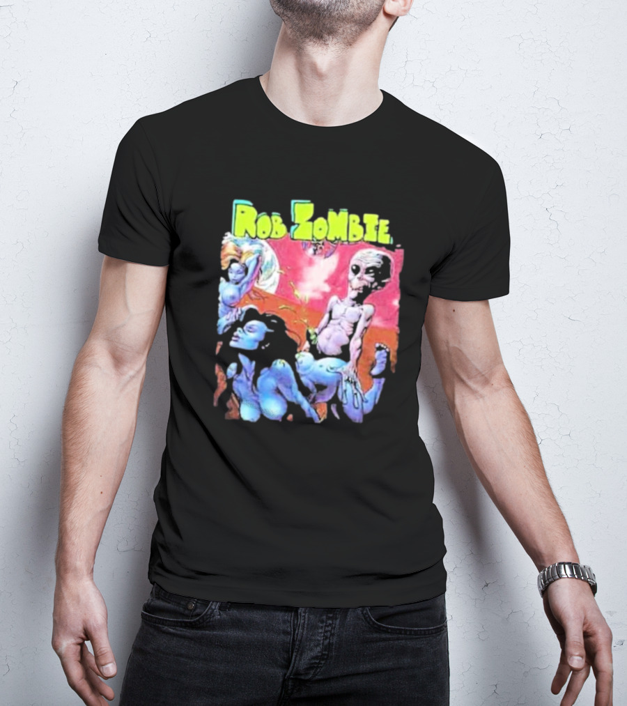 Rob Zombie Colorful Extraterrestrial Humor Scene T-Shirt