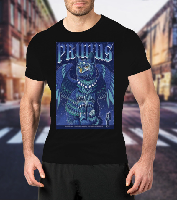 PRIMUS May 4 2025 Huntsville Alabama The Orion Amphitheater Owl Art T-Shirt