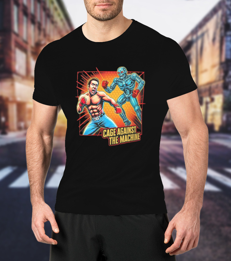 Cage Against The Machine Robot Showdown Boxing Battle T-Shirt