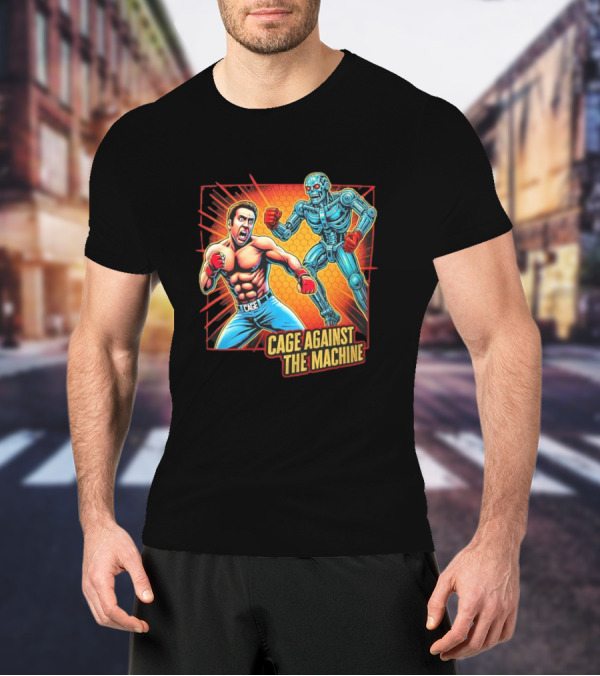 Cage Against The Machine Robot Showdown Boxing Battle T-Shirt