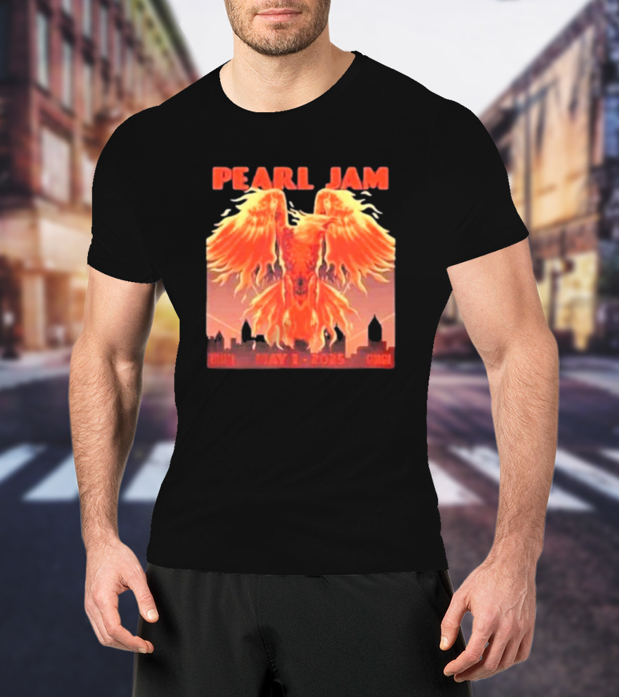 Pearl Jam Atlanta May 1 2025 Dark Matter World Tour Phoenix Imagery T-Shirt