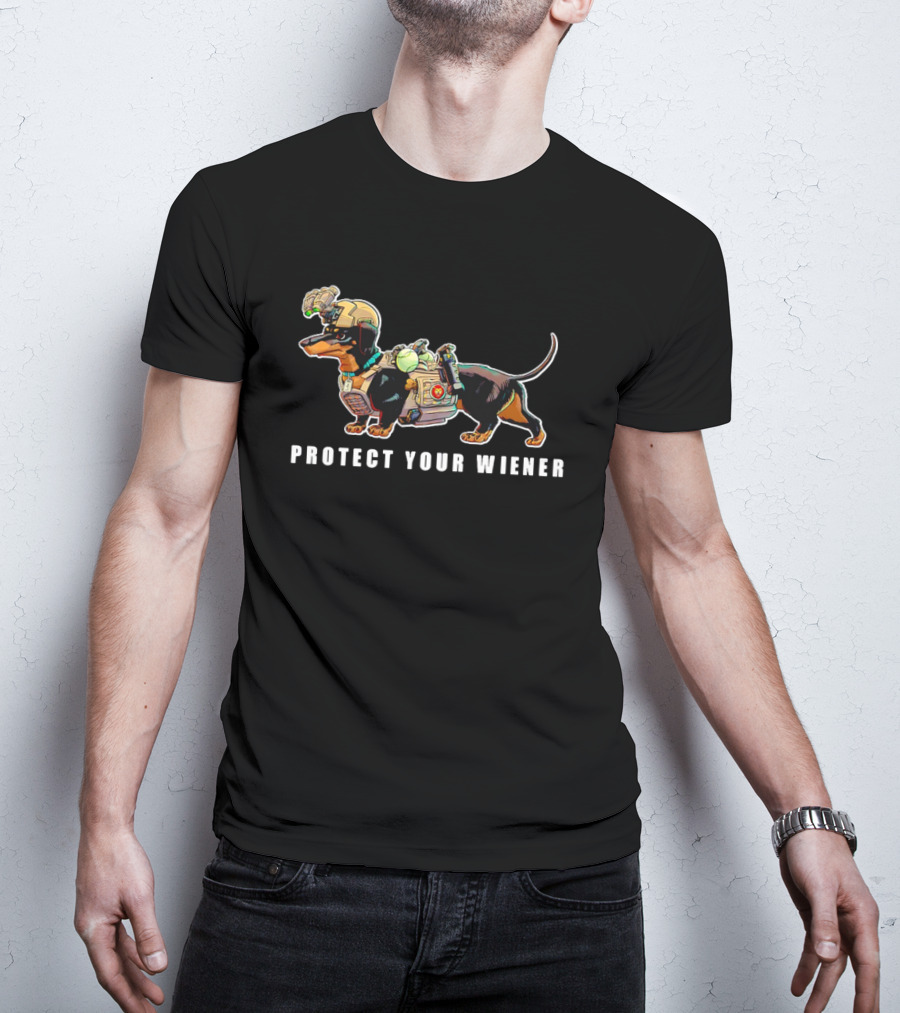 Protect Your Wiener Dachshund Soldier Helmet Tactical Gear T-Shirt