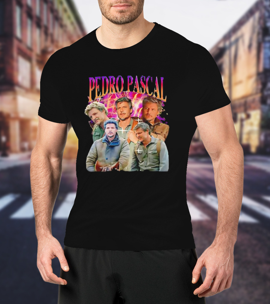 Pedro Pascal Joel Miller Retro Collage T-Shirt